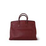 Birkin 35 Rouge H Buffle Skipper Gold Plated [F] Stamp - Image 11