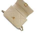 20A Light Beige Goatskin Quilted 19 Flap Small Mixed Hardware - Image 11