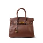 Birkin 30 Brown Ardennes Marron Plated [B] Stamp