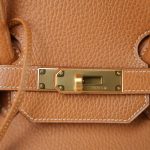Birkin 35 Fjord Natural Sable Gold Plated B Square Stamp - Image 16