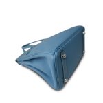 Birkin 25 Blue Jean Togo Palladium Plated [R] Stamp - Image 5