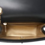 Black Lambskin Quilted Pearl Crush Mini Square Flap Light Gold Hardware - Image 13