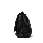 20S Black Goatskin Quilted Maxi 19 Flap Mixed Hardware - Image 2