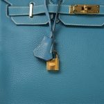 Birkin 35 Bleu Jean Togo Gold Plated N Square Stamp - Image 3