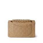 Vintage Light Beige Lambskin Quilted Classic Flap Small GHW - Image 5