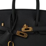 Birkin 25 Noir Veau Togo Gold Plated W Stamp - Image 4
