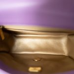 22S Purple Lambskin Quilted Pearl Crush Mini Square Aged Gold Hardware - Image 9
