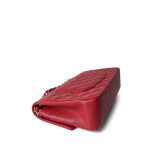 19B Red Caviar Quilted Medium Classic Flap Light Gold Hardware - Image 9