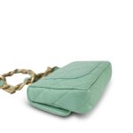 23P Light Green Lambskin Quilted Funkytown Flap Bag Antique Gold Hardware - Image 13