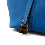 Picotin Lock 18 Bleu Zanzibar Taurillon Clemence Gold Plated U Stamp - Image 10