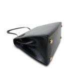 Mini Kelly 20 Black Box Calfskin Gold Plated P Circle Stamp - Image 13