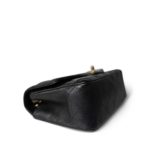 Black Caviar Quilted Mini Rectangular Flap Light Gold Hardware - Image 5