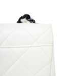 White Caviar Quilted My Everything Flap Black Hardware - Image 9