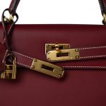 Kelly 28 Rouge H Chamonix White Stitching Gold Plated E Square Stamp - Image 8