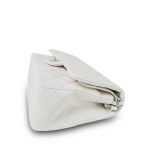 21S White Caviar Quilted Jumbo Classic Flap Silver Hardware - Image 6