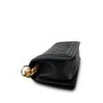 Black Caviar Chevron Quilted Boy Bag Small Aged Gold Hardware - Image 9