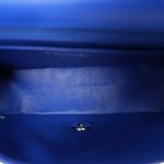 Blue Lambskin Quilted Mini Rectangular Flap Silver Hardware - Image 5