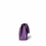 22P Purple Lambskin Quilted Classic Flap Small LGHW - Image 6