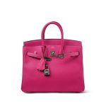 Birkin 25 Rose Tyrien Epsom Palladium Plated [Q] Stamp - Image 12