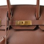 Birkin 30 Brown Ardennes Marron Plated [B] Stamp - Image 4