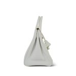 Birkin 30 White Clemence Palladium Plated M Square Stamp - Image 15