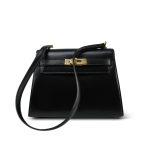 Mini Kelly 20 Black Box Calfskin Gold Plated P Circle Stamp - Image 11