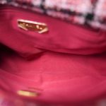 22A Red Multicolor Tweed Quilted 19 Flap Small Mixed Hardware - Image 13
