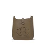 Evelyne Amazone 16 TPM Etoupe/Bleu Indigo Taurillon Clemence Gold Plated W Stamp - Image 5