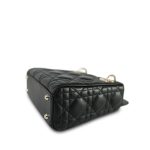 Mini Lady Dior Bag Black Lambskin Cannage Light Gold Hardware - Image 2