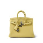 Birkin 25 Jaune Poussin Togo Palladium Plated W Stamp - Image 5