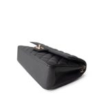 21B Dark Grey Caviar Quilted Classic Flap Medium Light Gold Hardware - Image 4