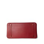 Birkin 35 Rouge Courchevel Gold Hardware (Z) Stamp - Image 9