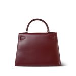 Kelly Sellier 28 Rouge H Box Calfskin Gold Plated L Circle Stamp - Image 8