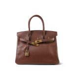 Birkin 30 Brown Ardennes Marron Plated [B] Stamp - Image 5