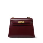 Mini Kelly 20 Rouge H Box Calfskin Gold Plated R Circle Stamp