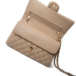 Beige Lambskin Quilted Classic Flap Medium Gold Hardware - Image 9