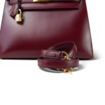Kelly 28 Rouge H Box Calfskin Gold Plated O Circle Stamp - Image 5