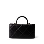 23k Black Shiny Mini Box Bag Vanity LGHW - Image 3