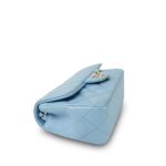 Light Blue Lambskin Quilted Mini Rectangular Flap Mini LGHW - Image 12