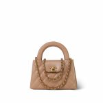 Light Beige Shiny Aged Calfskin Quilted Nano Kelly Shopper Aged Gold Hardware - Image 10
