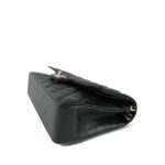 18S Dark Grey/Charcoal Caviar Quilted Classic Flap Medium Light Gold Hardware - Image 5