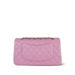22S Pink Caviar Quilted Medium Classic Flap Light Gold Hardware - Image 7