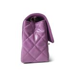 20C Purple Patent Quilted Mini Rectangular Flap Light Gold Hardware - Image 7