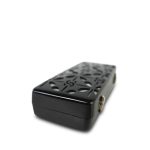 Black White CC Acrylic Minaudiere Box Clutch On Chain Silver Hardware - Image 8