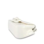White Patent Camellia Single Flap Bag Silver Hardware - Image 7