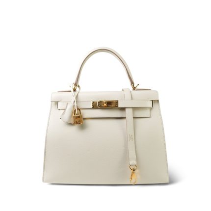 Kelly Sellier 28 Craie Veau Epsom Gold Plated D Stamp