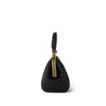 Black Calfskin Quilted Paris-Rome Colosseum Lock Frame Bag Aged Gold Hardware - Image 4