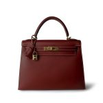 Kelly 28 Rouge H Chamonix White Stitching Gold Plated [E] Stamp - Image 5