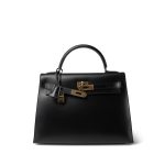 Kelly Sellier 32 Black Box Calfskin Gold Plated C Square Stamp - Image 8