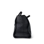 21S Navy/Black Raffia/Tweed Quilted Deauville Tote Large Light Gold Hardware - Image 2